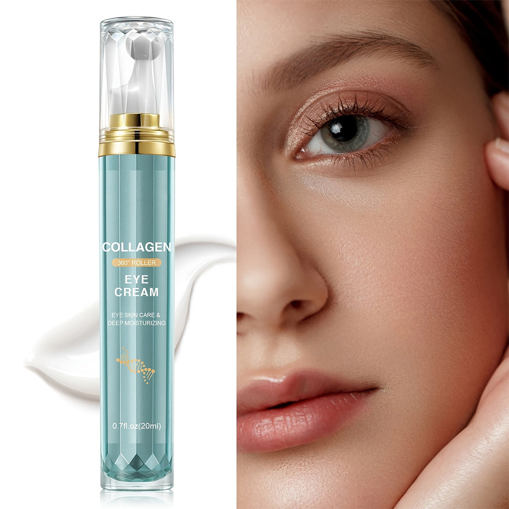 RollerbalCollagen Augencreme – alkoholfrei, lang anhaltende Feuchtigkeitsversorgung und Tiefenschutz,