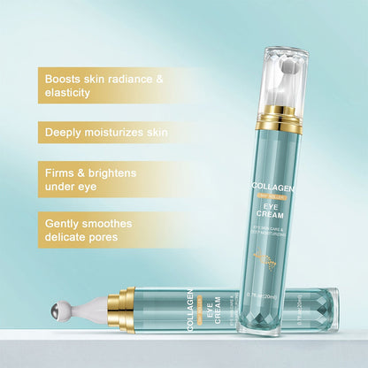 RollerbalCollagen Augencreme – alkoholfrei, lang anhaltende Feuchtigkeitsversorgung und Tiefenschutz,