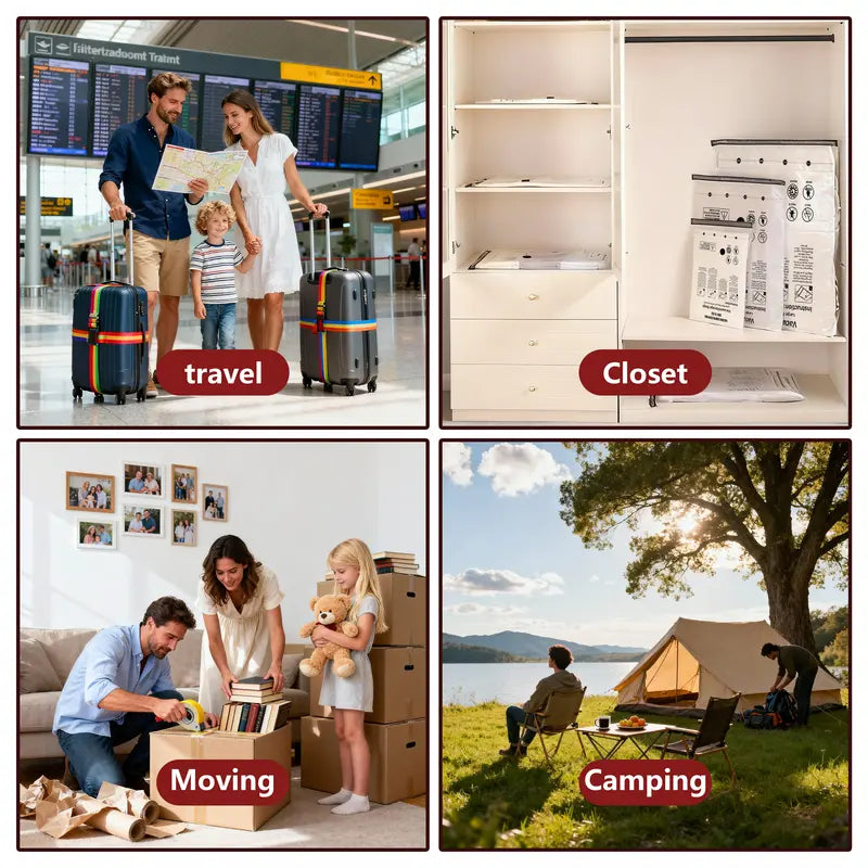 Billhol® コードレス電動ポンプ付き 旅行用圧縮収納袋セット